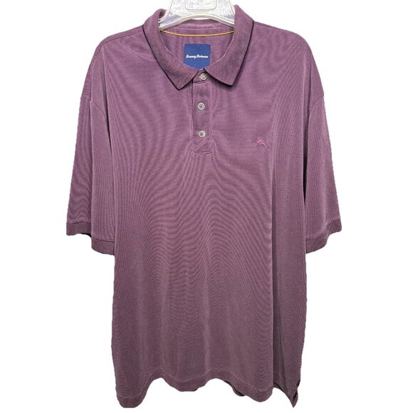 Tommy Bahama Men's XXL Polo Shirt Purple Modal Blend Dolphin Logo‎ Short Sleeve - Picture 1 of 6